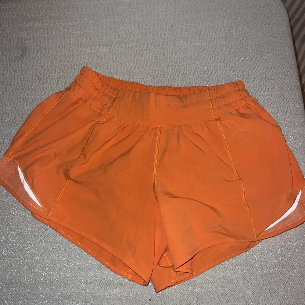 LULULEMON Women's Neon Orange Athletic Shorts size 6